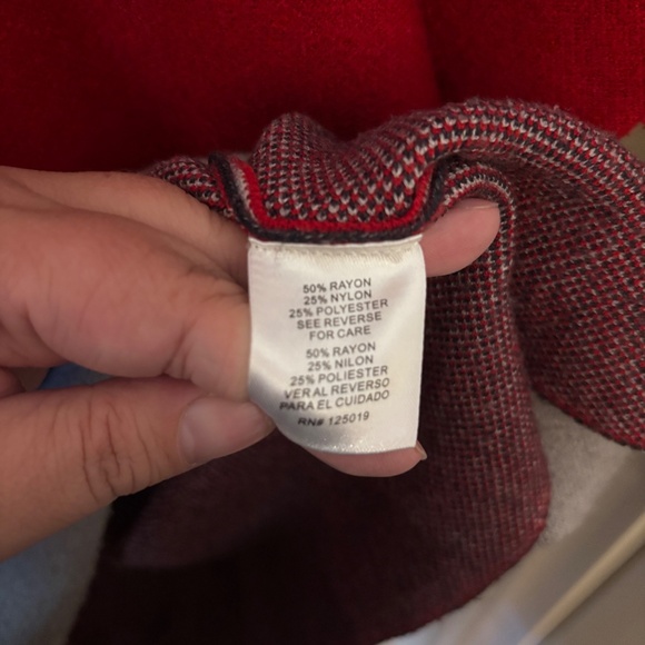 Joseph A. Colorblock Oversized Sweater Black Red Gray Medium - Picture 8 of 12